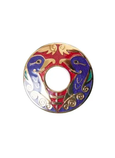Book of Kells Gold Plated Enamel Brooch
